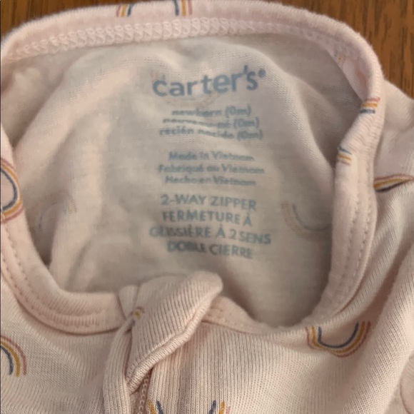🫐3/$30 Carters Newborn Pink Baby Rainbow Bamboo Cozy Footies - Picture 6 of 6
